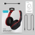 CELEBRAT Bluetooth headphones A18-BKRD, wireless & wired, μαύρο-κόκκινο