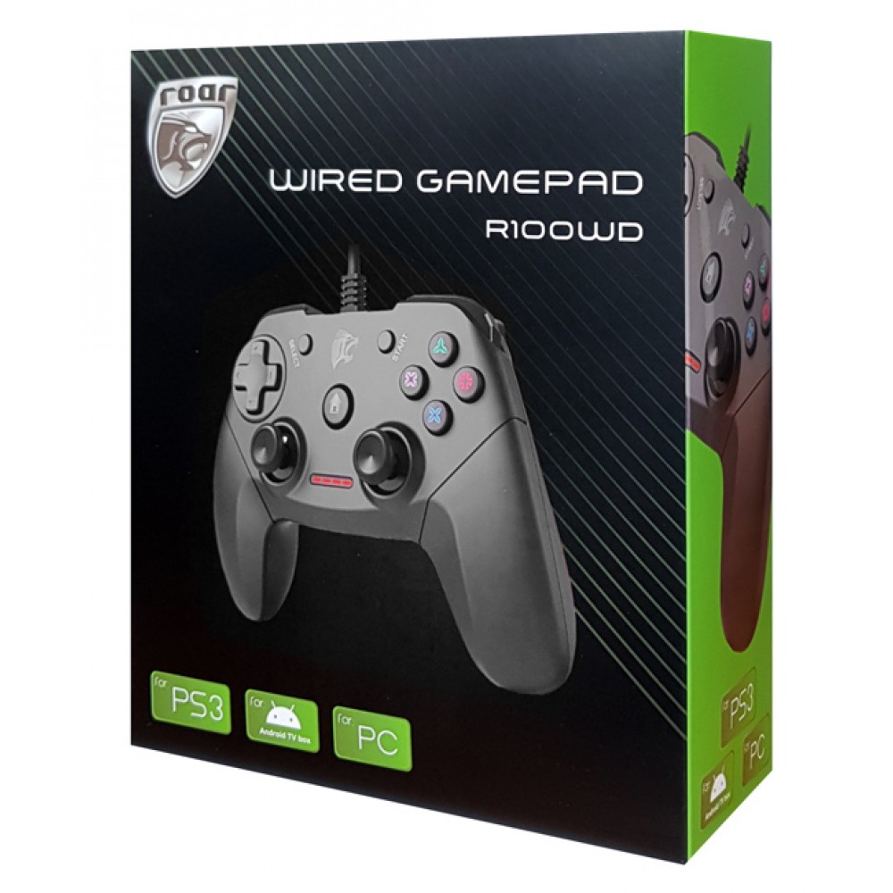 ROAR ενσύρματο gamepad R100WD, με vibration, PC, PS3 & Android TV box