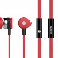 CELEBRAT earphones με μικρόφωνο D1, 3.5mm, Φ10mm, 1.2m flat, κόκκινα