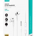 USAMS earphones με μικρόφωνο EP-41, 3.5mm σύνδεση, Φ10mm, 1.2m, λευκά