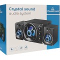 POWERTECH ηχεία Crystal sound PT-841, 2.1, 5W  2x 3W, 3.5mm, μαύρα