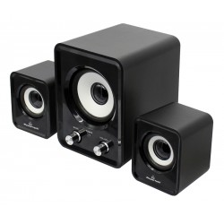 POWERTECH ηχεία Essential sound PT-843, 2.1, 5W  2x 3W, 3.5mm, μαύρα