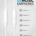 CELEBRAT earphones με μικρόφωνο G8, 3.5mm σύνδεση, Φ14.2mm, 1.2m, λευκά