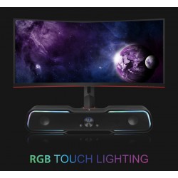 POWERTECH gaming soundbar PT-974, 10W RMS, Bluetooth, 3.5mm, RGB, μαύρο