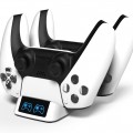 ROAR βάση φόρτισης gamepad RR-0019 για 2x PS5 DualSense, λευκή