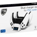 ROAR βάση φόρτισης gamepad RR-0019 για 2x PS5 DualSense, λευκή