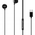 POWERTECH earphones με μικρόφωνο Prime, USB-C σύνδεση, 1.2m, μαύρα