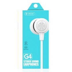 CELEBRAT earphones με μικρόφωνο G4, 3.5mm σύνδεση, Φ10mm, 1.2m, λευκό