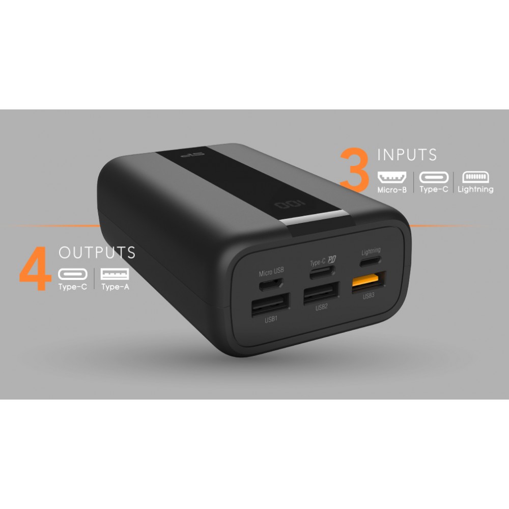 SILICON POWER power bank QX55, 30000mAh, 3x USB & USB-C, 22.5W, LCD