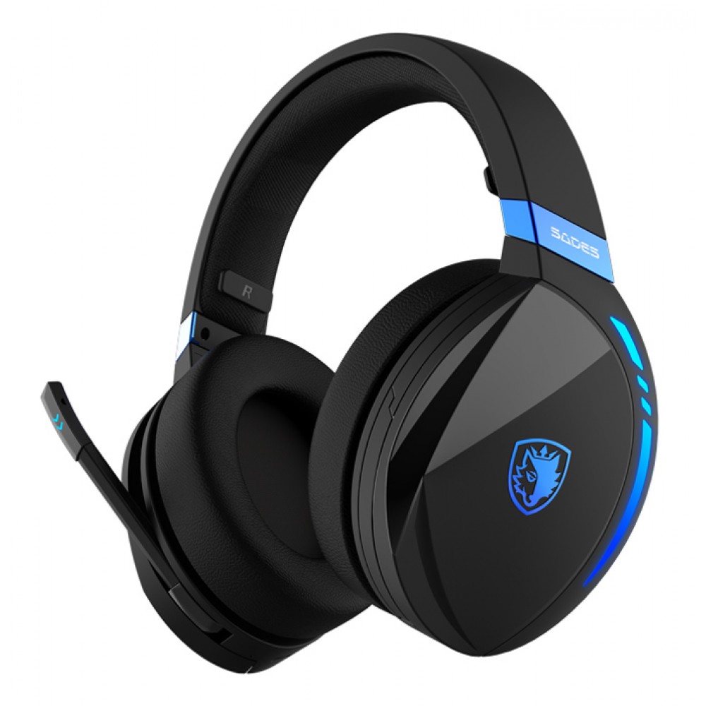 SADES gaming headset Warden I, wireless & wired. multiplatform BT, μαύρο