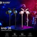 SADES gaming earphones Wings 20 με μικρόφωνο, 3.5mm, Φ12mm, 1.2m, ροζ