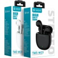 CELEBRAT earphones με θήκη φόρτισης TWS-W23, True Wireless, Φ13mm, λευκά