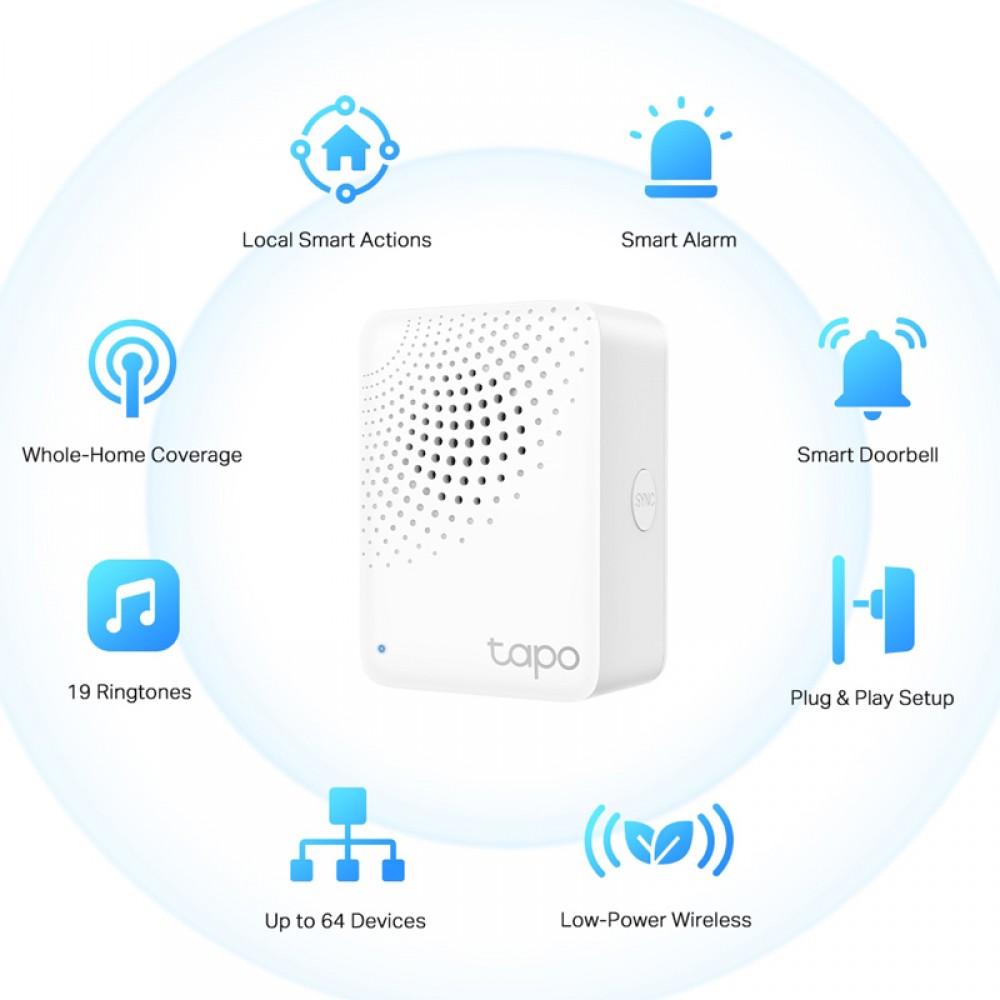 TP-LINK Smart Hub Tapo H100 με κουδούνισμα, Wi-Fi, 868MHz, Ver 1.0