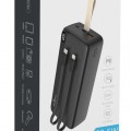 POWERTECH power bank με καλώδια και οθόνη PT-1065 30000mAh, 22.5W, μαύρο