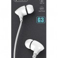 CELEBRAT earphones με μικρόφωνο G3, 3.5mm σύνδεση, Φ10mm, 1.2m, λευκά