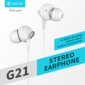 CELEBRAT earphones με μικρόφωνο G21, 3.5mm σύνδεση, Φ12mm, 1.2m, μαύρα