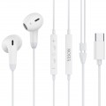 YISON earphones με μικρόφωνο X8, USB-C σύνδεση, Φ13mm, 1.2m, λευκά