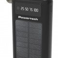 POWERTECH ηλιακό power bank PT-1084 με καλώδια & οθόνη, 20000mAh, μαύρο