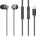 CELEBRAT earphones με μικρόφωνο D15, USB-C σύνδεση, Φ10mm, 1.2m, μαύρα