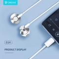 CELEBRAT earphones με μικρόφωνο D14, USB-C σύνδεση, Φ14mm, 1.2m, λευκά