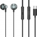 CELEBRAT earphones με μικρόφωνο D14, USB-C σύνδεση, Φ14mm, 1.2m, μαύρα