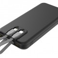 POWERTECH power bank με καλώδια και οθόνη PT-1135 10000mAh, 22.5W, μαύρο