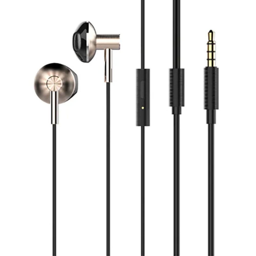 LDNIO earphones με μικρόφωνο HP09, 3.5mm σύνδεση, Φ13mm, 1.2m, ροζ χρυσό