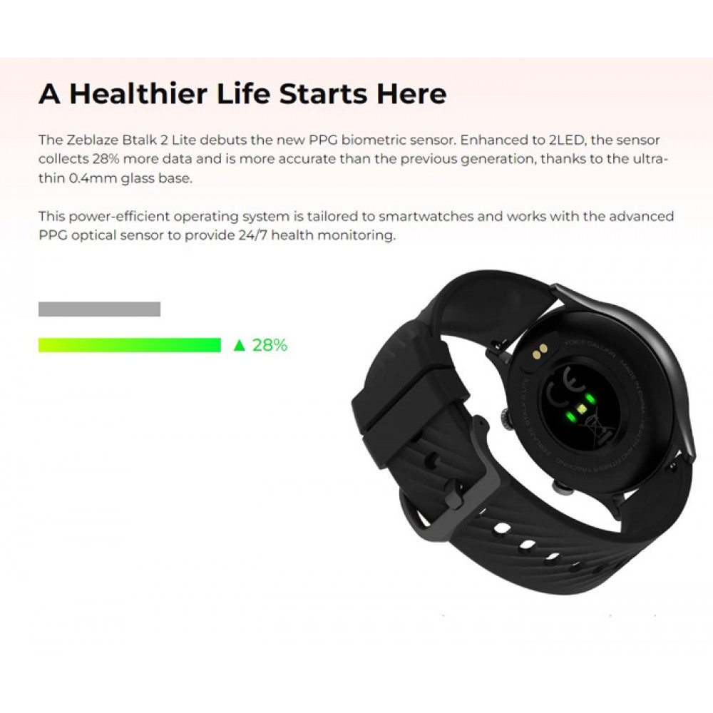 ZEBLAZE smartwatch Btalk 2 Lite, heart rate, 1.39