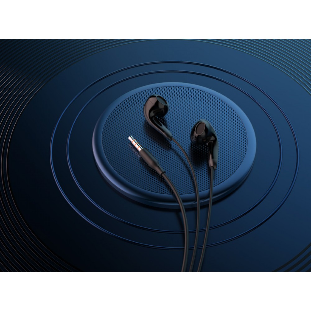 CELEBRAT earphones με μικρόφωνο G27, 3.5mm σύνδεση, Φ14mm, 1.2m, μαύρα