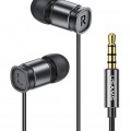 USAMS earphones με μικρόφωνο EP-46, 3.5mm σύνδεση, Φ6mm, 1.2m, μαύρα