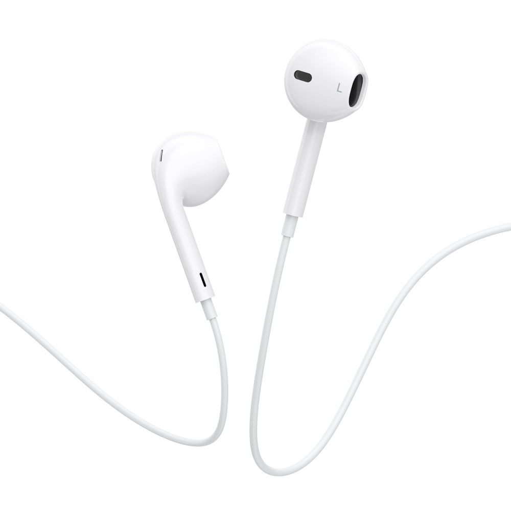 CELEBRAT earphones με μικρόφωνο E500, USB-C σύνδεση, Φ14mm, 1.2m, λευκά