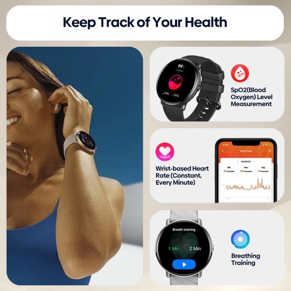 ZEBLAZE smartwatch GTR 3 Pro, heart rate, 1.43