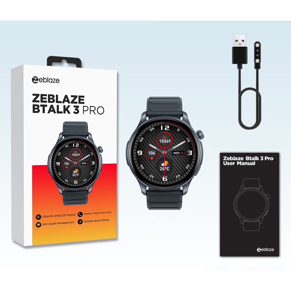 ZEBLAZE smartwatch Btalk 3 Pro, heart rate, 1.43