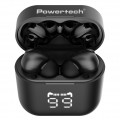 POWERTECH earphones με θήκη φόρτισης PT-1227, TWS, ENC, 30/480mAh, μαύρα