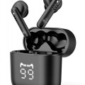 POWERTECH earphones με θήκη φόρτισης PT-1227, TWS, ENC, 30/480mAh, μαύρα