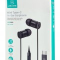 USAMS earphones με μικρόφωνο US-SJ576, USB-C σύνδεση, Φ6mm, 1.2m, μαύρα