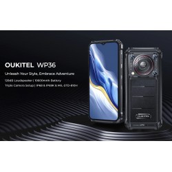 OUKITEL smartphone WP36, 6.52", 8/128GB, IP68/IP69K, 10600mAh, μαύρο