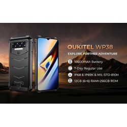 OUKITEL smartphone WP38, 6.52", 6/256GB, IP68/IP69K, 10600mAh, μαύρο