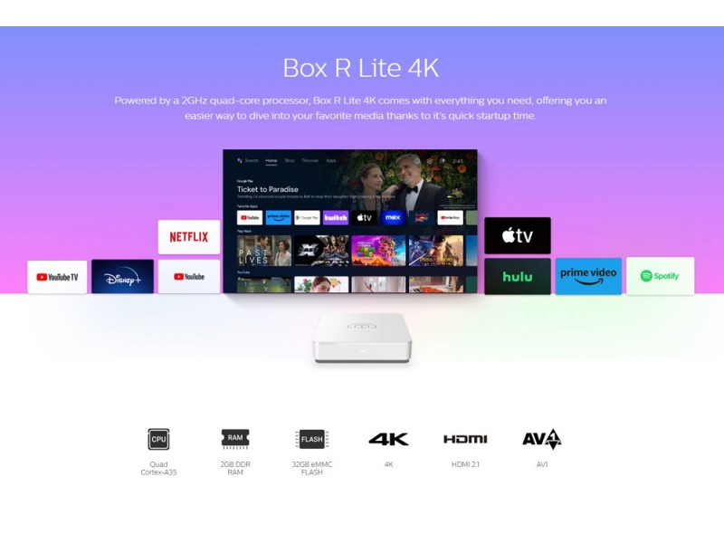 HOMATICS TV Box R Lite 4K, 2/32GB, WiFi, Google πιστοποίηση, Android 12