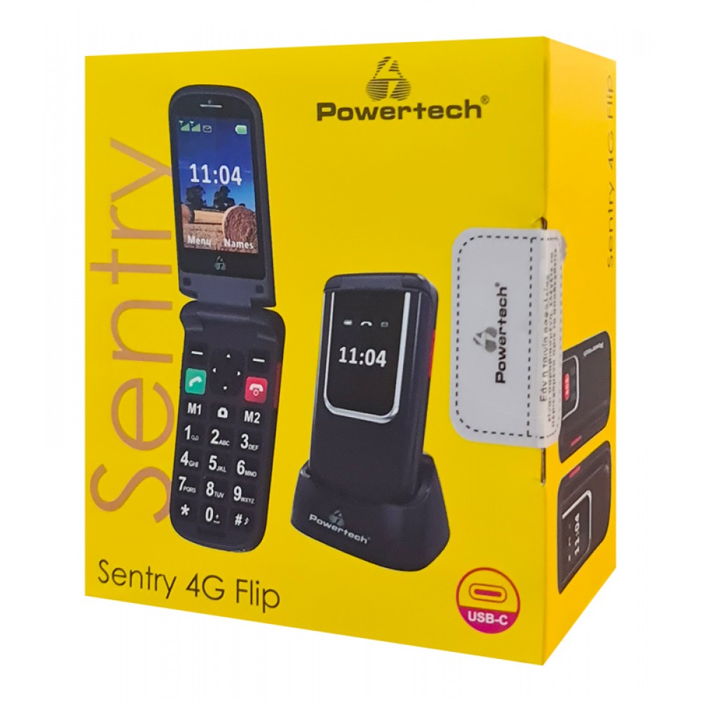 POWERTECH κινητό τηλέφωνο Sentry 4G Flip, 2.8/1.77