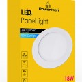 POWERTECH LED panel PT-1270 χωνευτό, 18W, Φ22cm, 4000K, 1440lm, λευκό