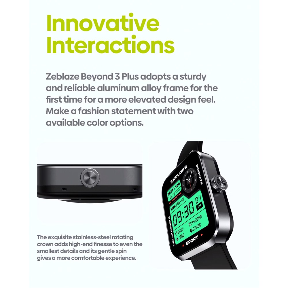 ZEBLAZE smartwatch Beyond 3 Plus, heart rate, 1.78