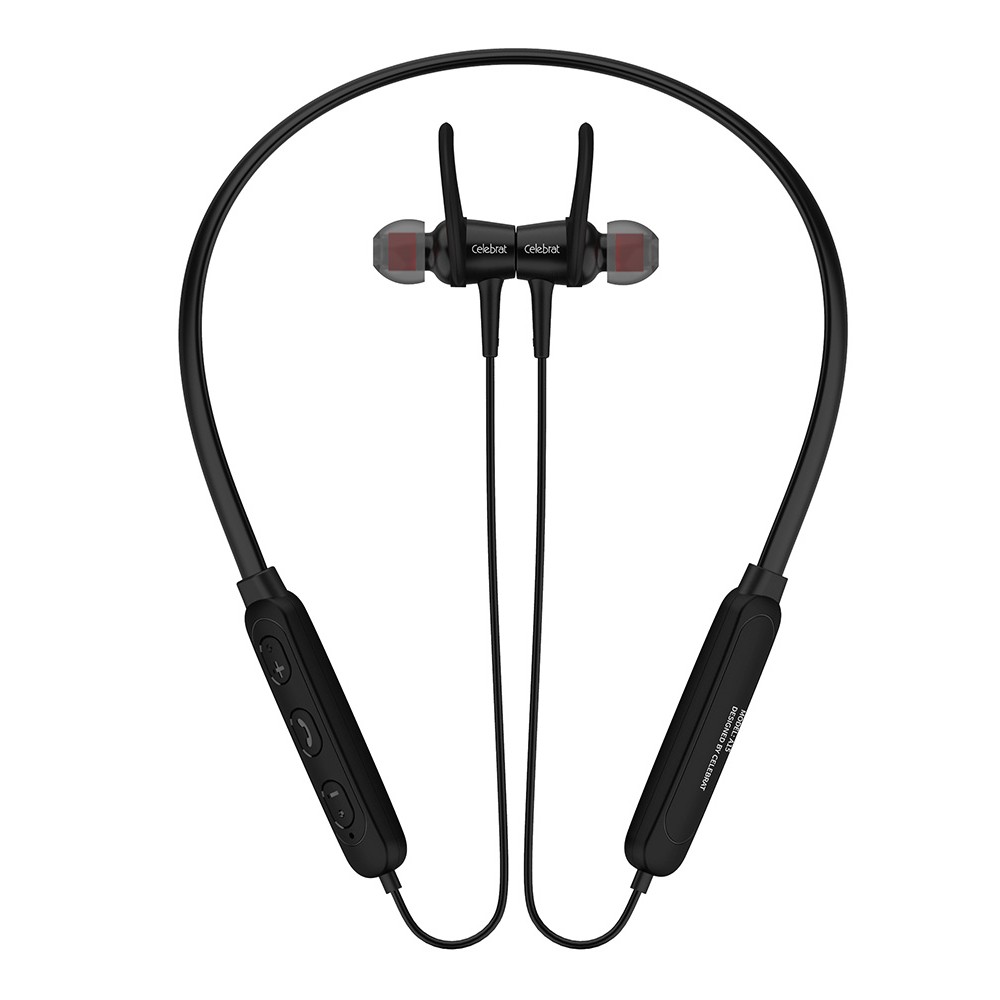 CELEBRAT Bluetooth earphones A15, με μαγνήτη, μικρόφωνο HD, μαύρα