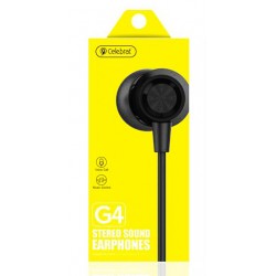 CELEBRAT earphones με μικρόφωνο G4, 3.5mm σύνδεση, Φ10mm, 1.2m, μαύρο