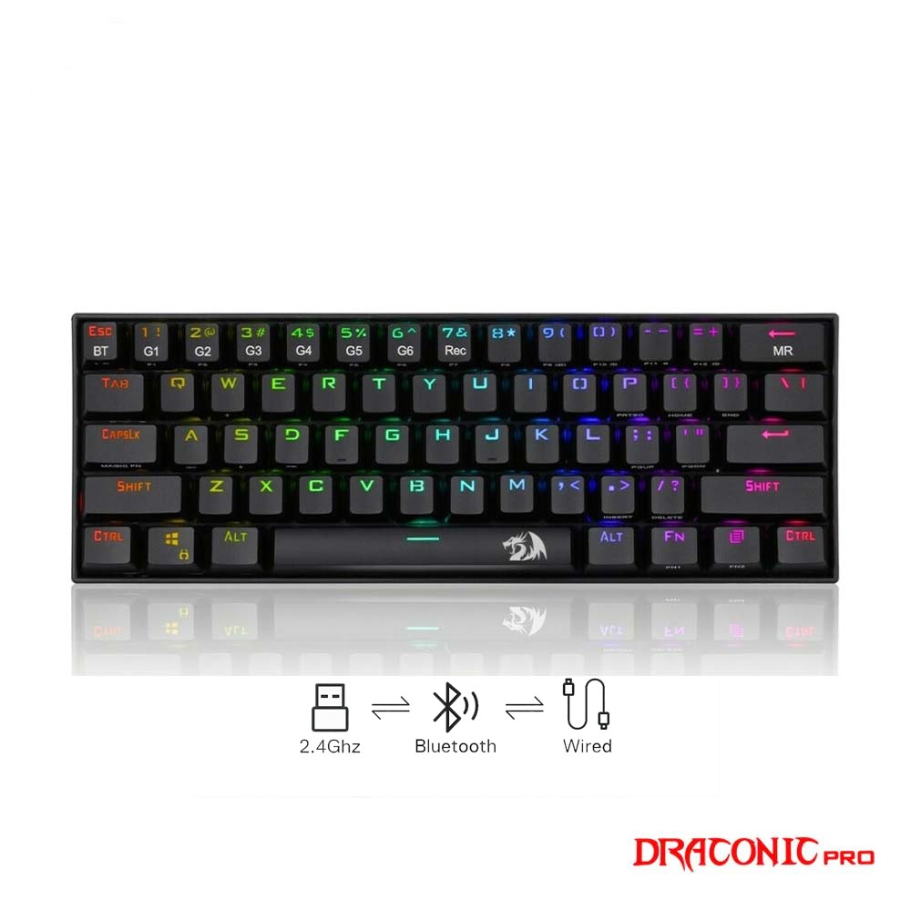 Gaming πληκτρολόγιο - Redragon K530 RGB Draconic Pro Black (Custom Brown)