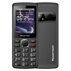 POWERTECH κινητό τηλέφωνο Sentry 4G Bar, 2.4", dual SIM, με κάμερα, μαύρο